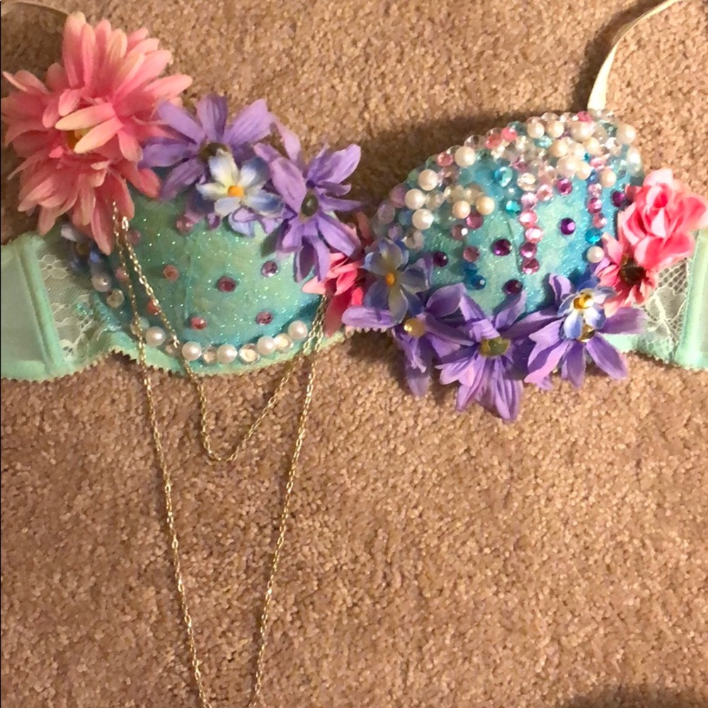Festival flower jewel bra